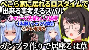 スバルがぺこらの部屋に居座れる手段を思い付くオフコラボ裏話【大空スバル/兎田ぺこら/ホロライブ切り抜き】